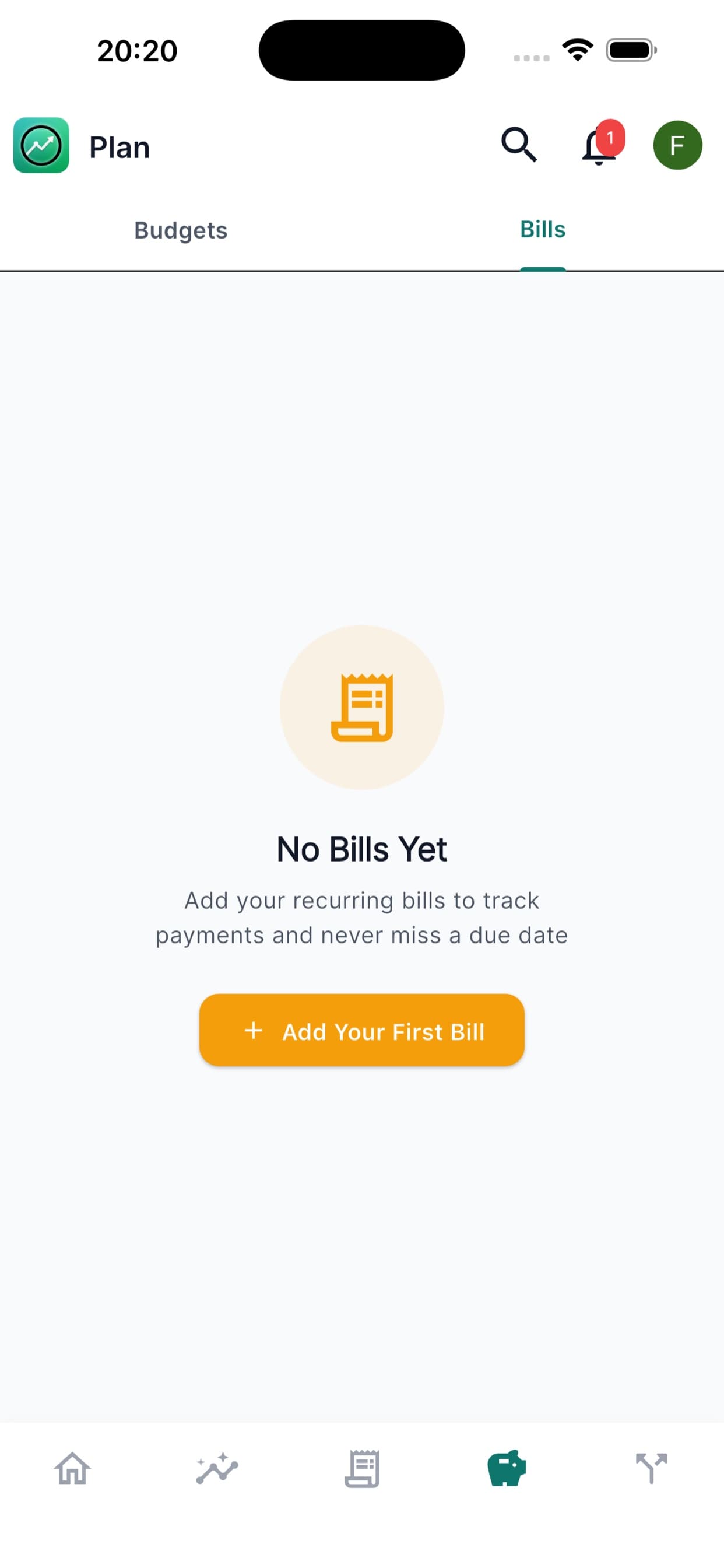 FynLens Bills screen